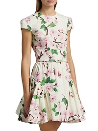 Cherry Blossom Cotton Poplin Minidress