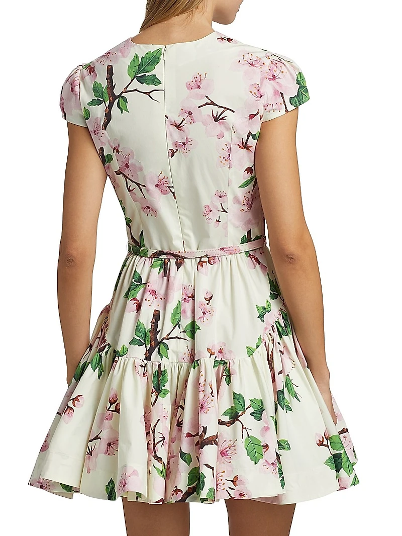 Cherry Blossom Cotton Poplin Minidress