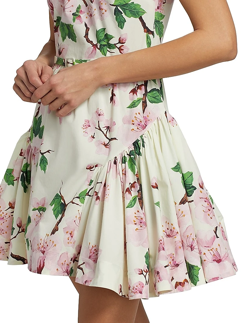 Cherry Blossom Cotton Poplin Minidress