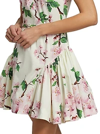 Cherry Blossom Cotton Poplin Minidress