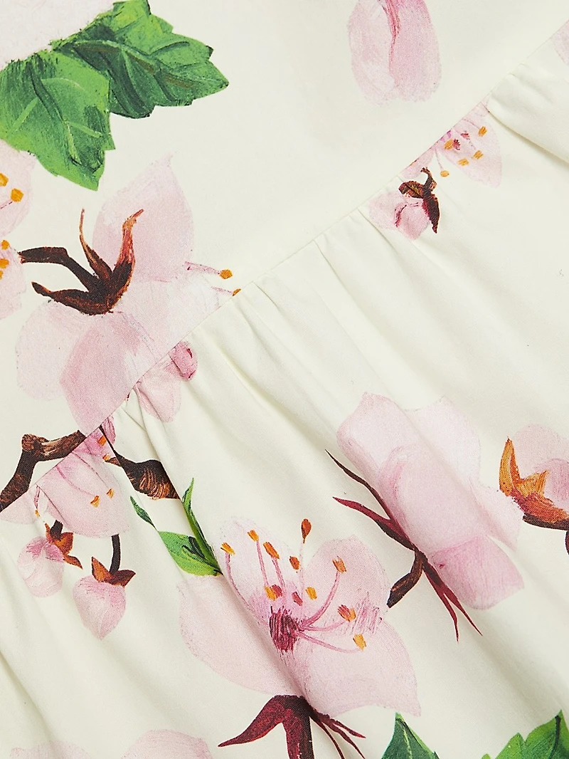 Cherry Blossom Cotton Poplin Minidress