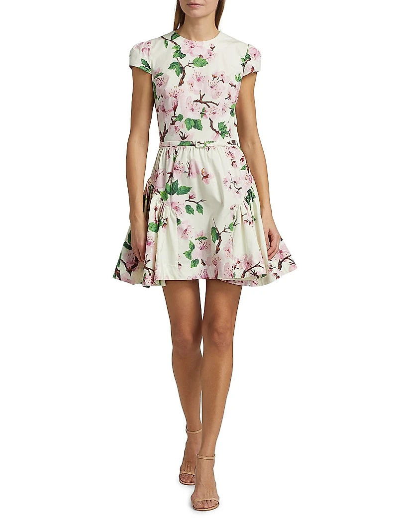 Cherry Blossom Cotton Poplin Minidress