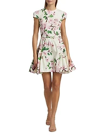 Cherry Blossom Cotton Poplin Minidress