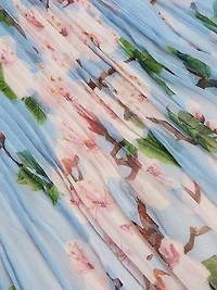 Ombré Cherry Blossom Pleated Chiffon Gown
