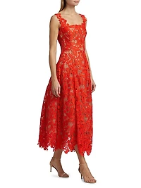 Cherry Guipure Lace Cocktail Dress