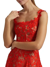 Cherry Guipure Lace Cocktail Dress