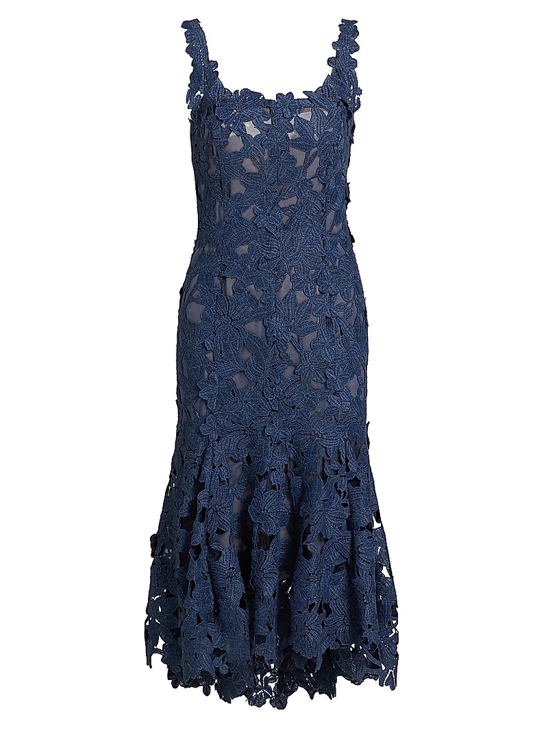 Guipure Lace Trumpet Cocktail Dress