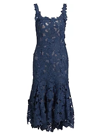 Guipure Lace Trumpet Cocktail Dress