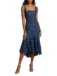 Guipure Lace Trumpet Cocktail Dress