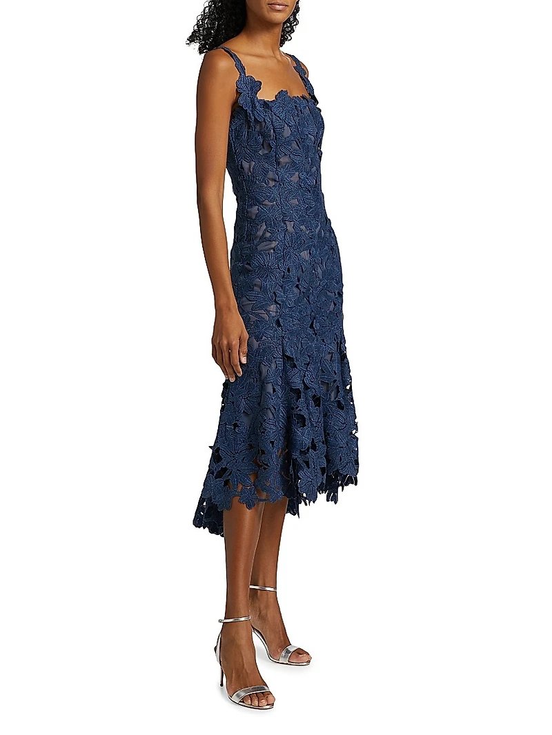 Guipure Lace Trumpet Cocktail Dress