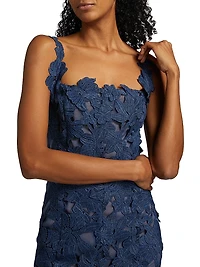 Guipure Lace Trumpet Cocktail Dress