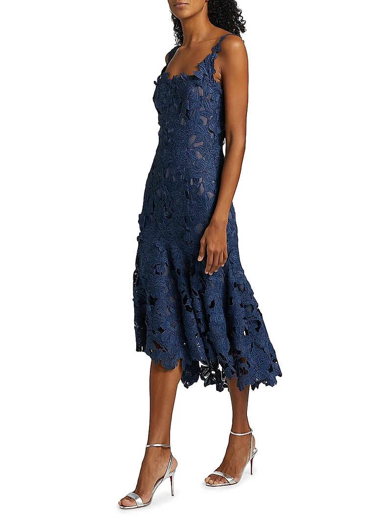 Guipure Lace Trumpet Cocktail Dress