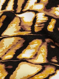 Butterfly Jacquard-Knit Crewneck Midi-Dress