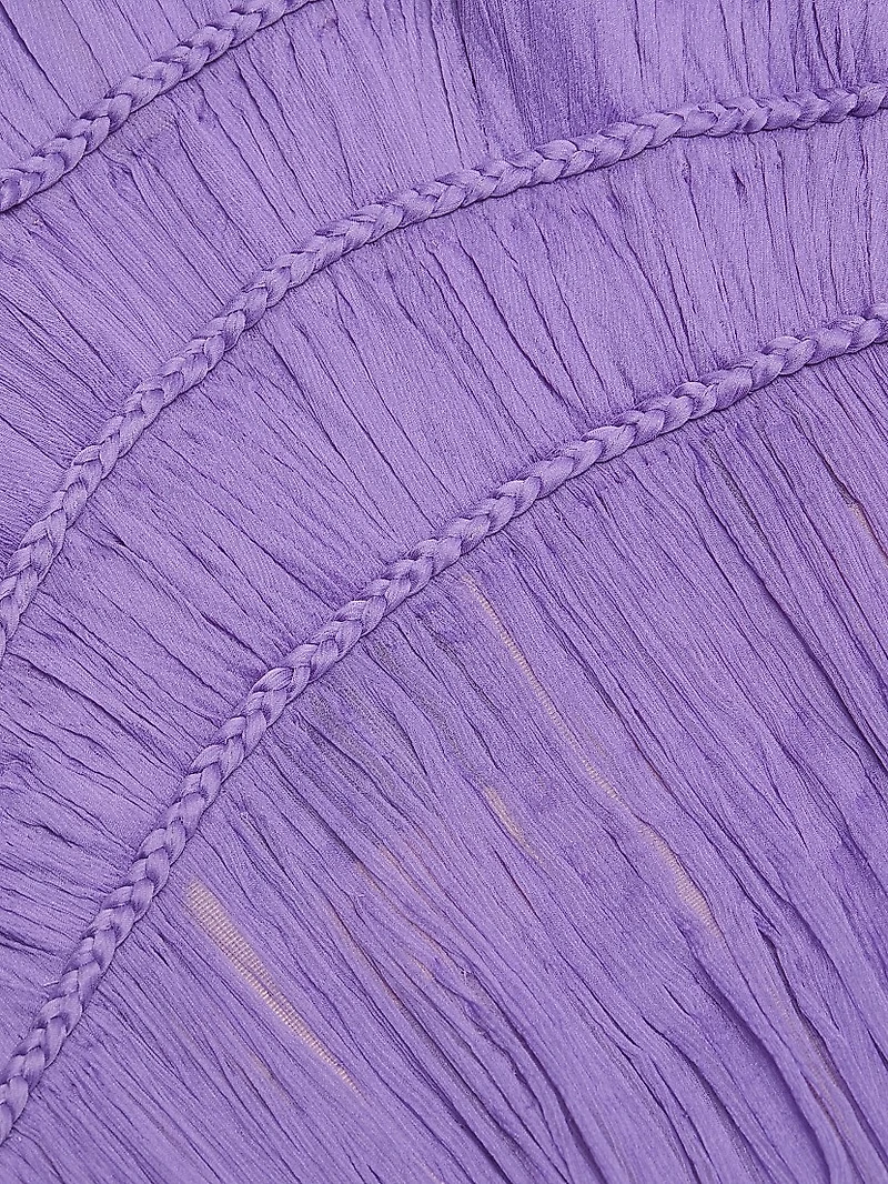 Pleated Crinkle Chiffon Strapless Gown