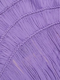 Pleated Crinkle Chiffon Strapless Gown