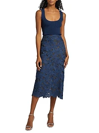 Rib-Knit Silk Scoopneck Tank