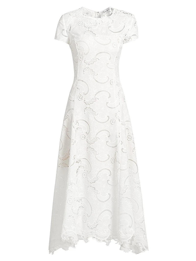 Scroll Guipure Lace Day Dress