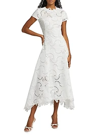 Scroll Guipure Lace Day Dress