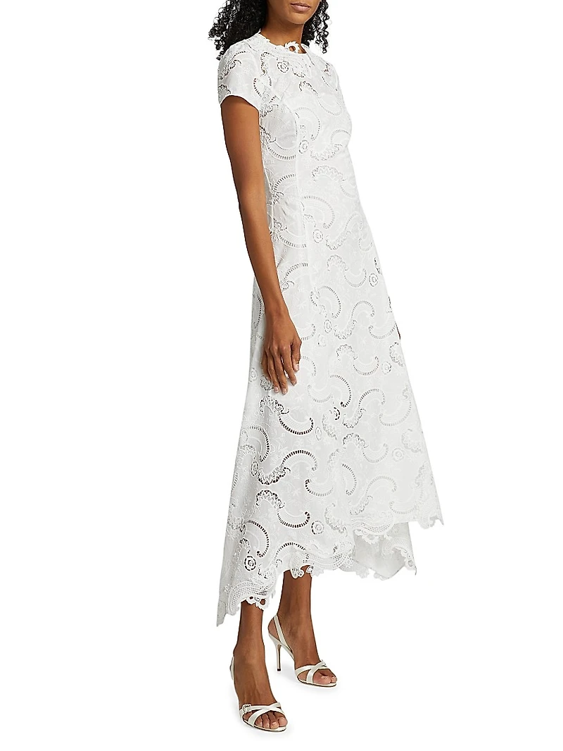 Scroll Guipure Lace Day Dress