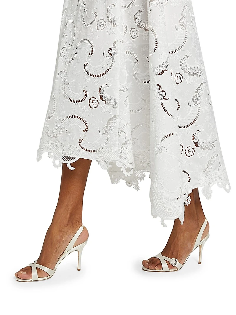 Scroll Guipure Lace Day Dress