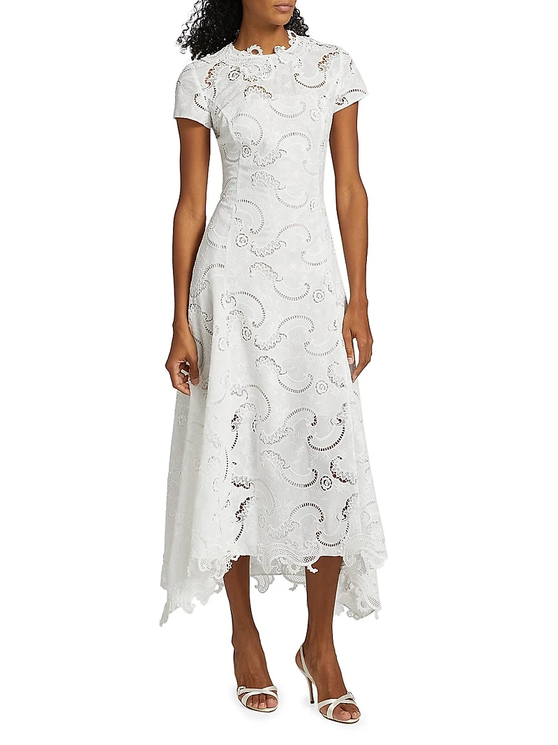 Scroll Guipure Lace Day Dress