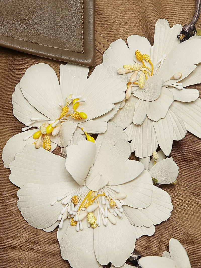 Floral Appliqué Cargo Jacket