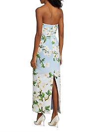 Ombré Cherry Blossom Strapless Gown