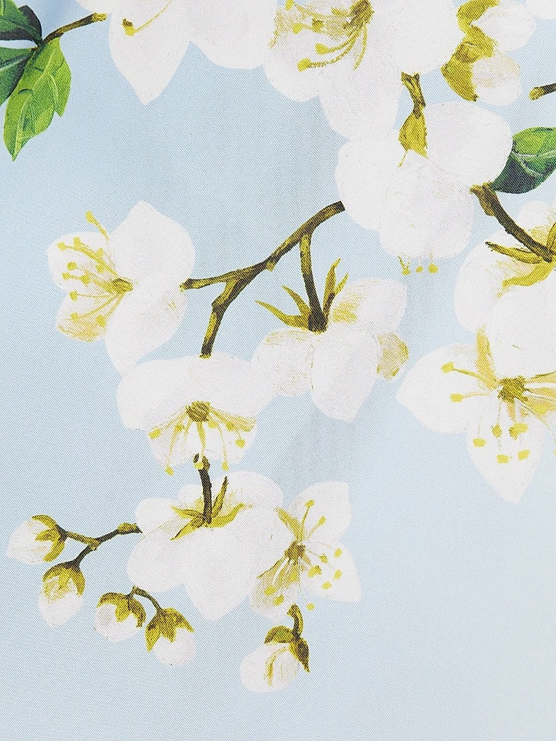 Ombré Cherry Blossom Strapless Gown