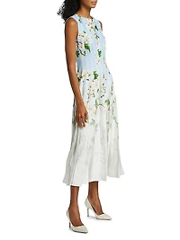 Ombré Cherry Blossom Cady Inset Dress