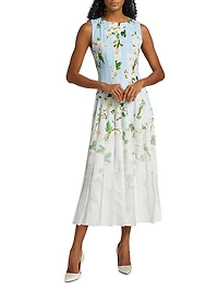 Ombré Cherry Blossom Cady Inset Dress