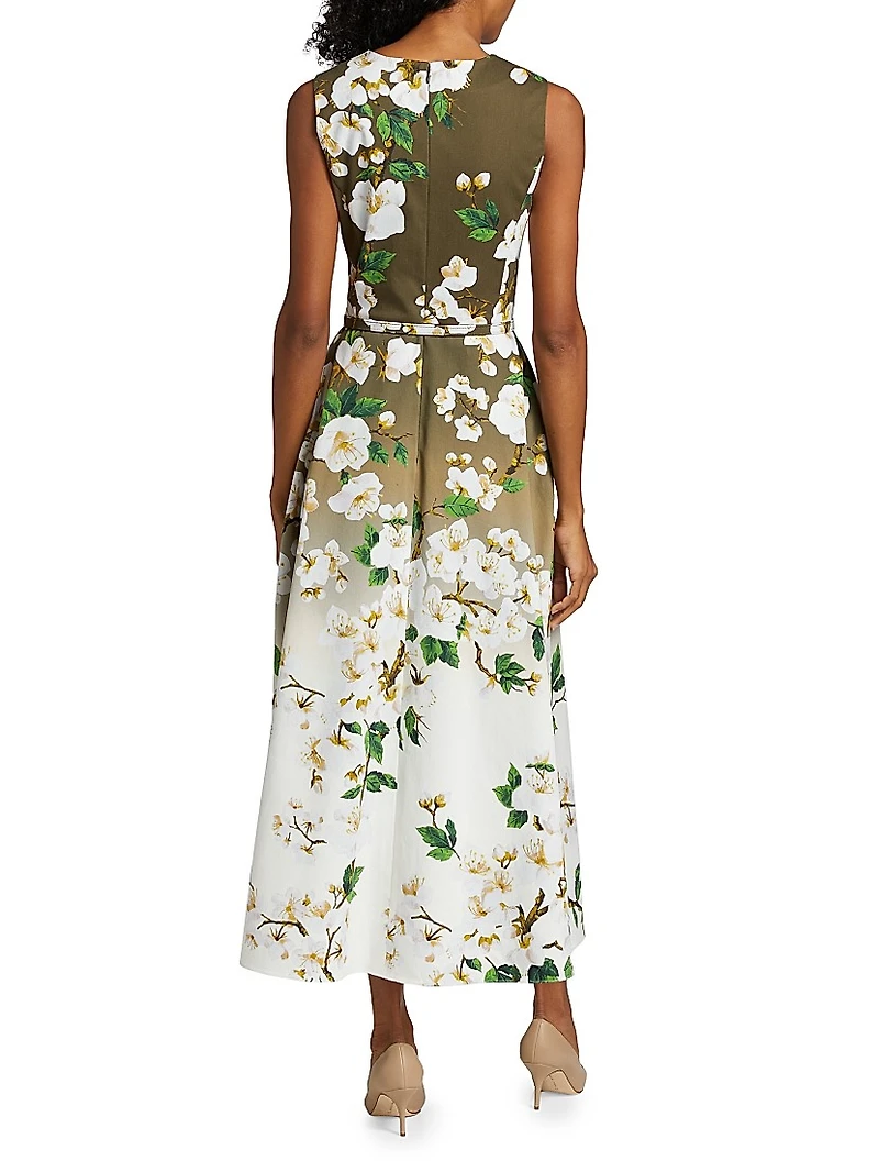 Ombré Cherry Blossom Cocktail Dress