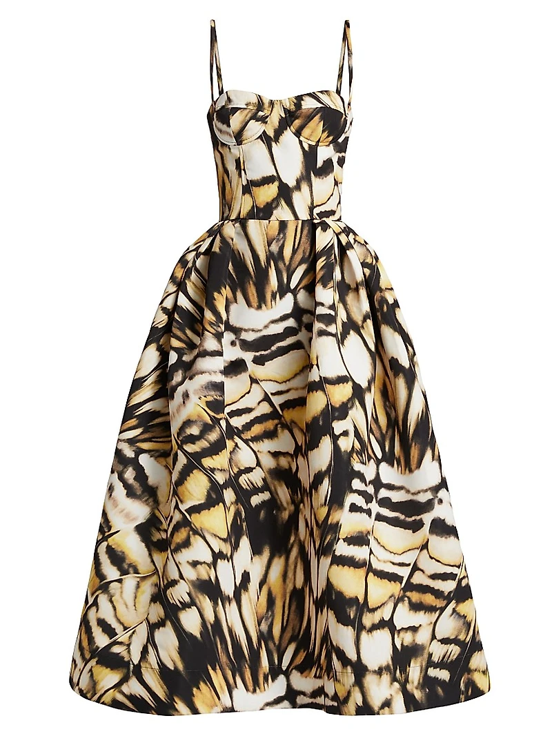 Abstract Butterfly Faille Cocktail Dress