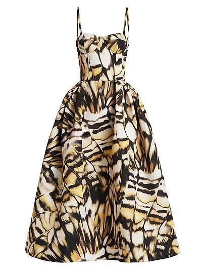 Abstract Butterfly Faille Cocktail Dress