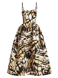 Abstract Butterfly Faille Cocktail Dress