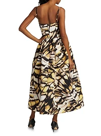 Abstract Butterfly Faille Cocktail Dress