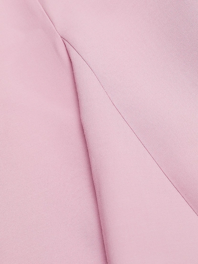 Stretch Wool Scalloped-Hem Minidress