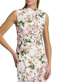 Cherry Blossom Guipure Column Gown