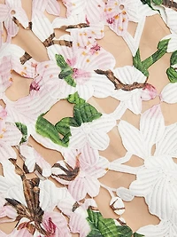 Cherry Blossom Guipure Column Gown