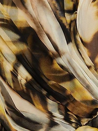 Abstract Butterfly Silk Chiffon Gown