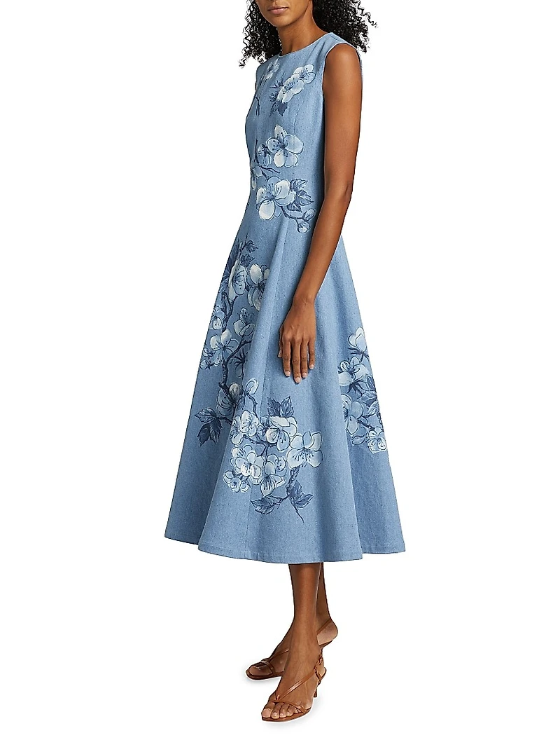 Cherry Blossom Denim Dress
