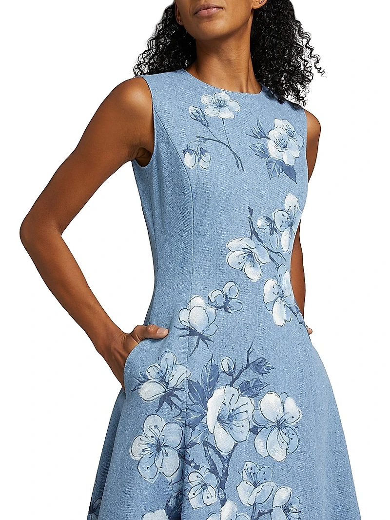Cherry Blossom Denim Dress