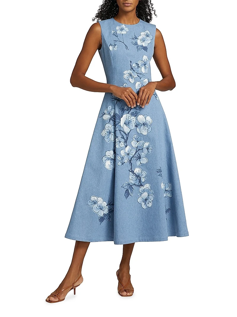Cherry Blossom Denim Dress