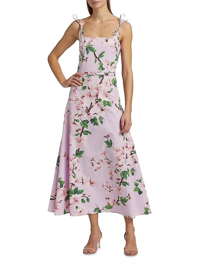 Cherry Blossom Cotton Poplin Dress