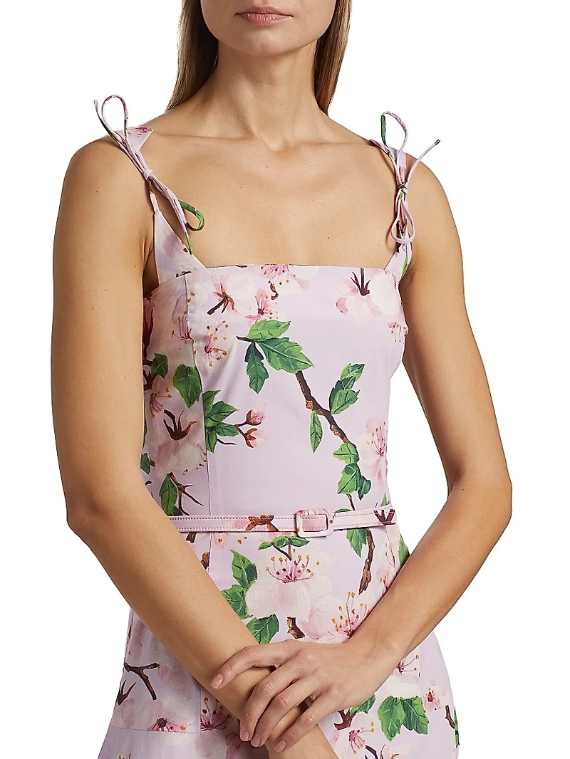 Cherry Blossom Cotton Poplin Dress