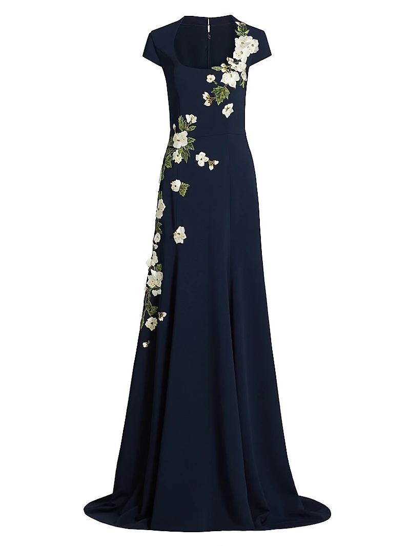 Cherry Blossom Embroidered Gown
