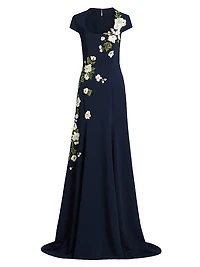 Cherry Blossom Embroidered Gown