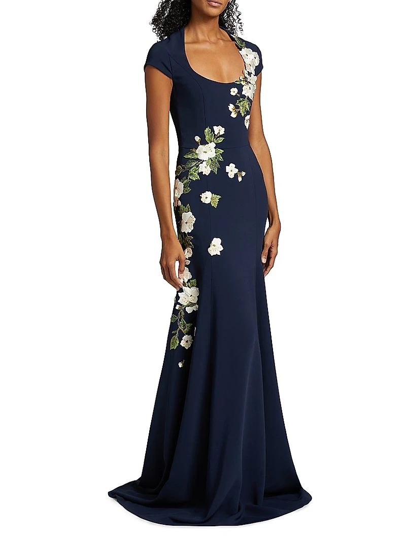 Cherry Blossom Embroidered Gown