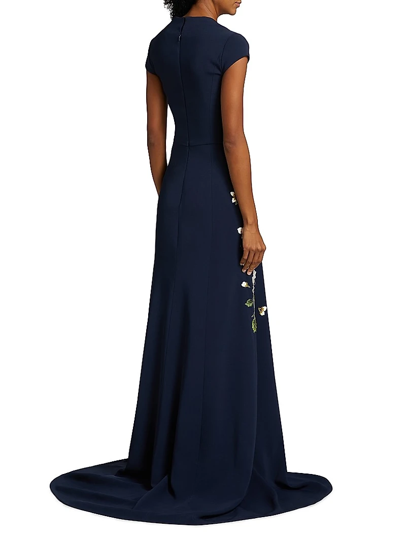 Cherry Blossom Embroidered Gown