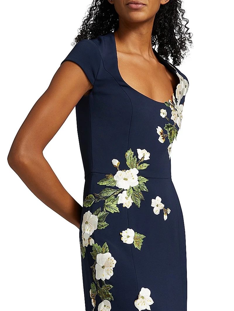 Cherry Blossom Embroidered Gown