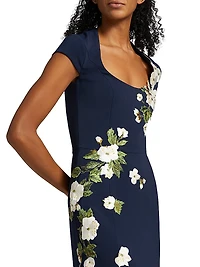 Cherry Blossom Embroidered Gown